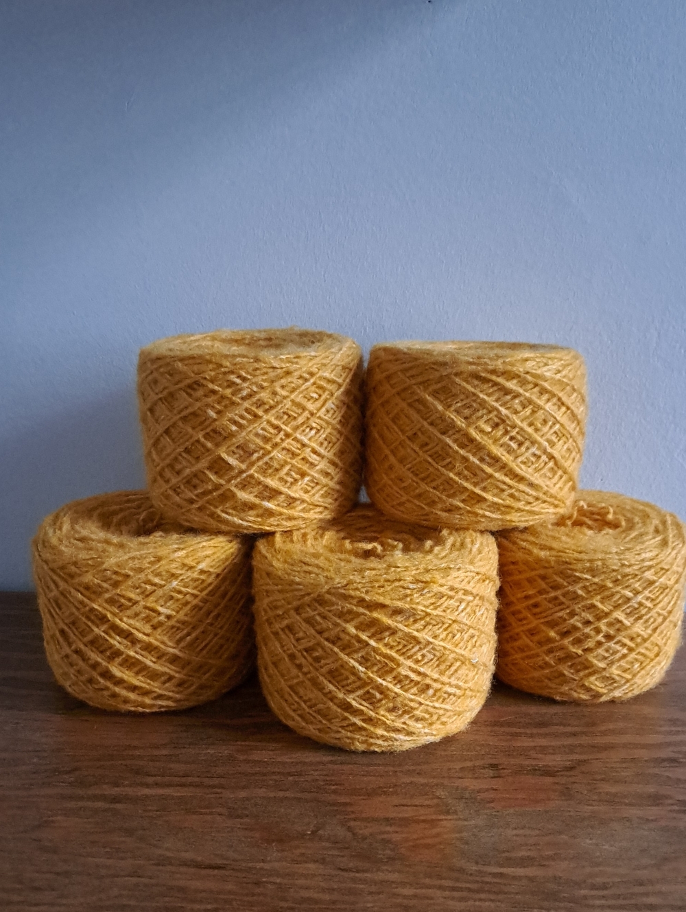 Wool/Cotton Blend Yellow Yarn, 525g